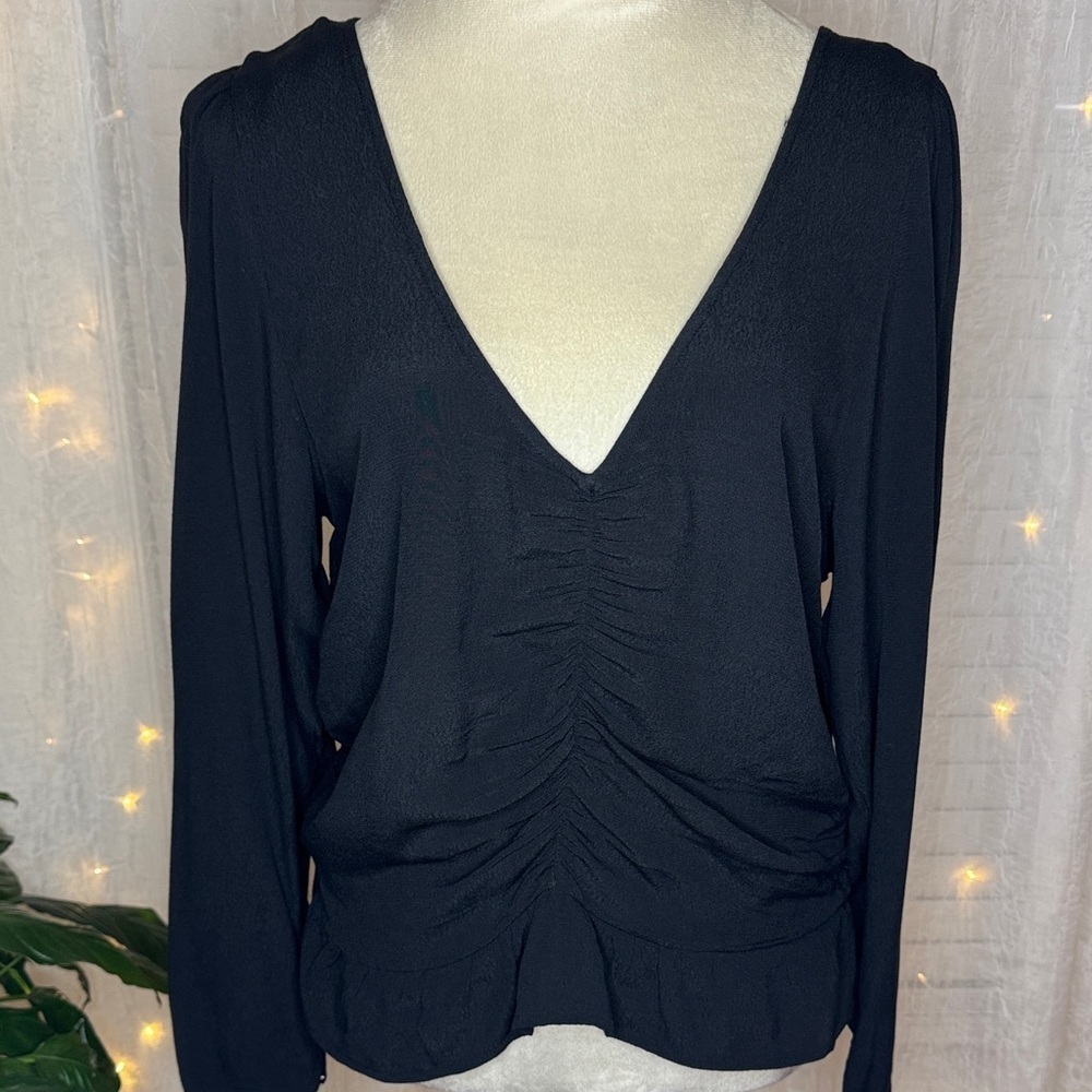 H&M Chic Black V-Neck Blouse
